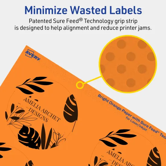 Avery Bright Orange Paper Labels, 3" Diameter Round {4}