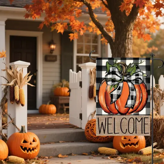 Welcome Fall Garden Yard Flag 12x18 Inch(Multi) {1}