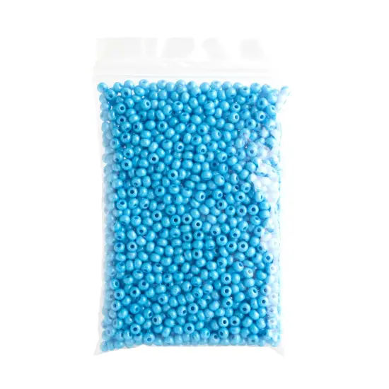 John Bead 6/0 Opaque Czech Glass Seed Beads, 100g Blue TerraDyed Chalk {4}