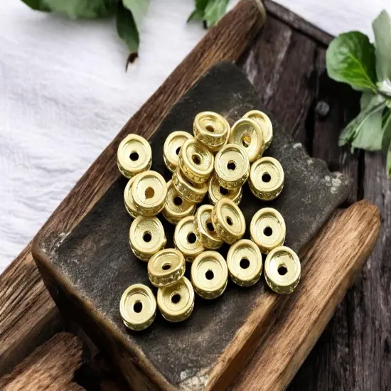 *25* 8x3mm 18k Matte Gold Plated Rondelle Spacer Beads {3}