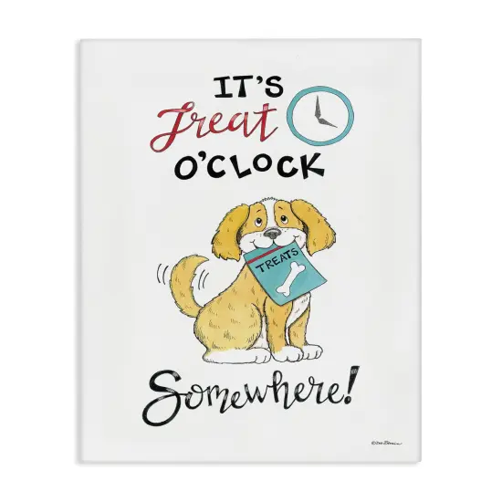 Stupell Industries Treat o'Clock Somewhere Canvas Wall Art Design by Deb Strain {1}