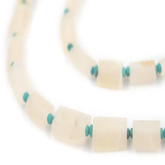 The Bead Chest Flat White Afghan Calcite Beads 8mm Afghanistan Gemstone 16 Inch Strand {1}