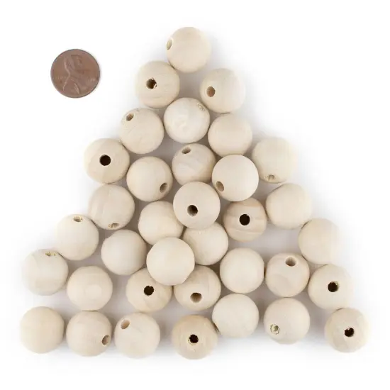 The Bead Chest Unfinished Natural Wood Beads (20mm, Set of 30) {2}
