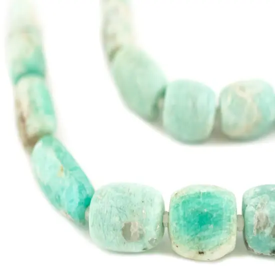The Bead Chest Rustic Barrel Afghan Amazonite Beads 12mm Afghanistan Green Oval Gemstone Large Hole 17 Inch Strand {1}