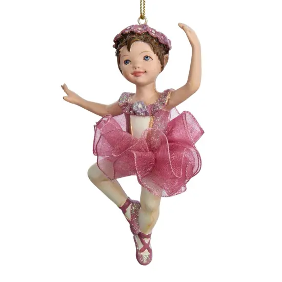 Red Ballet Ballerina Ornament - Arabesque Pose {1}