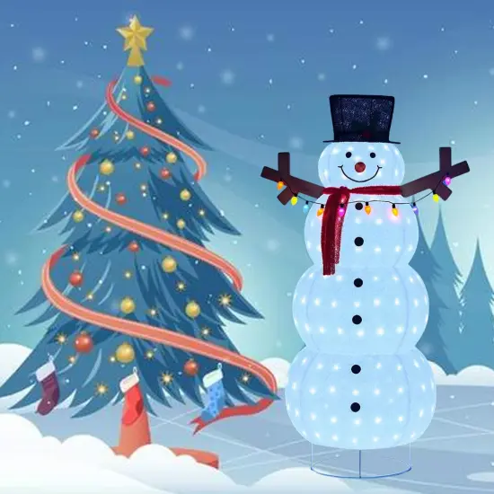 60 Inch Plush Lantern Snowman, Winter Holiday Decoration, Indoor Outdoor Christmas {3}