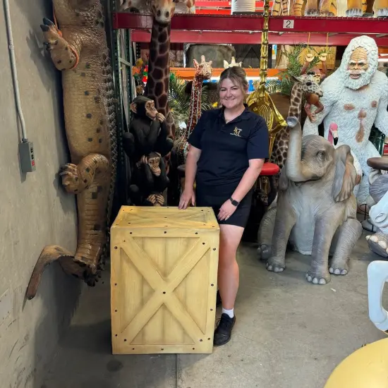 Big Resin Crate Statue {3}