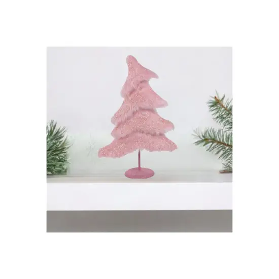 18.5" Fabric Sequin Christmas Tree: Pink {2}