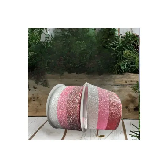 2.5" Tricolor Candy Striped Ribbon: Red, Pink and White {2}