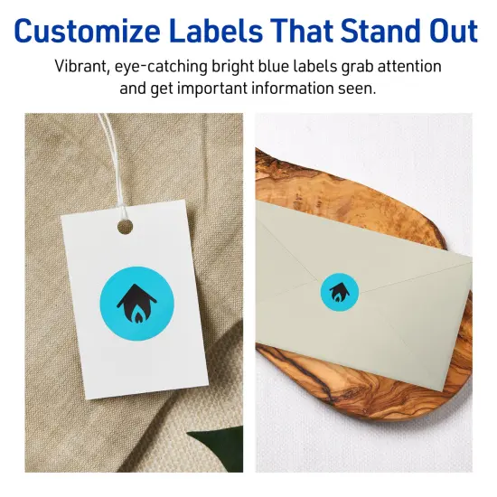 Avery Bright Blue Paper Labels, 1" Diameter Round {3}