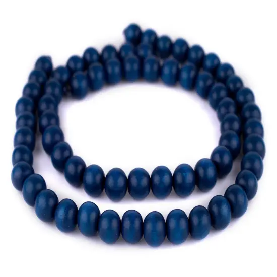 The Bead Chest Natural 14mm Wooden Beads in Blue - Azul for Jewelry Making &ndash; Round Loose Wood Spacer Beads I Approximately 30 Beads {3}