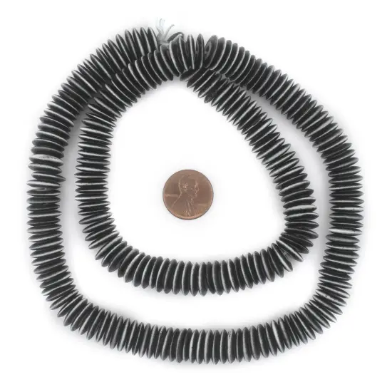 The Bead Chest Black Himalayan Bone Saucer Beads (12mm) {2}