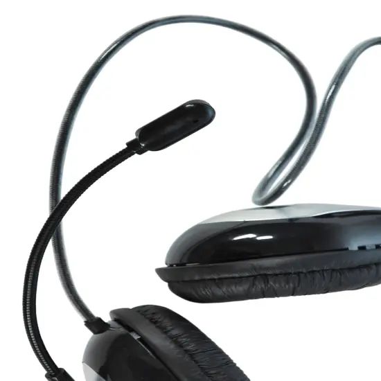 Califone NeoTech 1025MT On-Ear Stereo Headset with Gooseneck Microphone, 3.5mm Plug, Black/Silver {7}