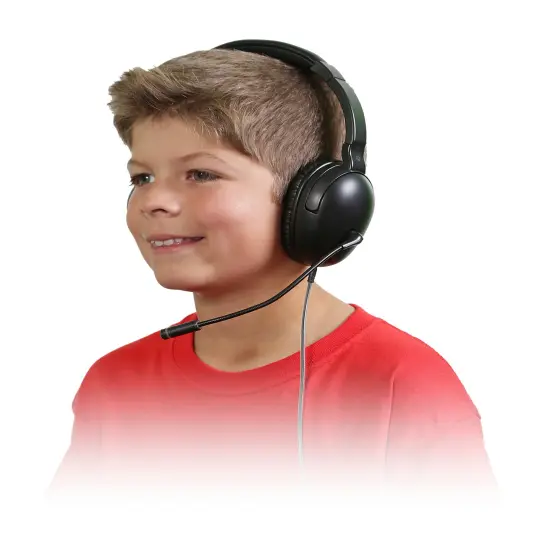 Califone NeoTech Plus 1017MUSB Premium, Over-Ear Stereo Headset with Gooseneck Microphone, USB Plug, Black {5}