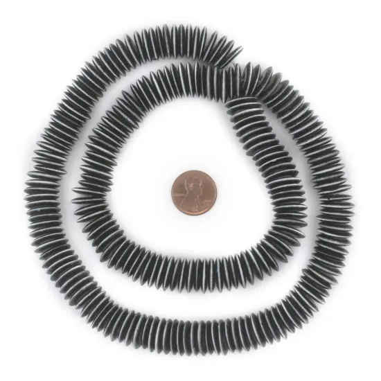 The Bead Chest Black Himalayan Bone Saucer Beads (14mm) {2}