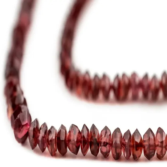 The Bead Chest Faceted Saucer Garnet Beads (5mm) {1}