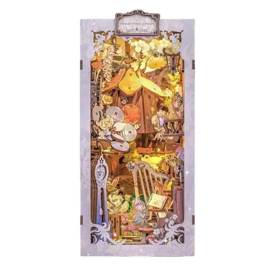 Book Nook Wizardi Miniature - Flower Forest Concert Roombox Kit {3}