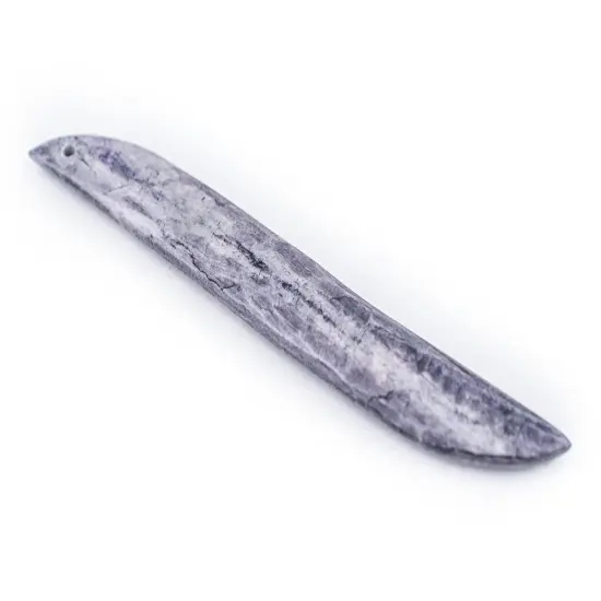 The Bead Chest Wing-Shaped Grey Bone Pendant (110mm) {3}