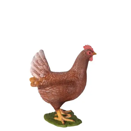 Brown Chicken Life Size Statue {1}