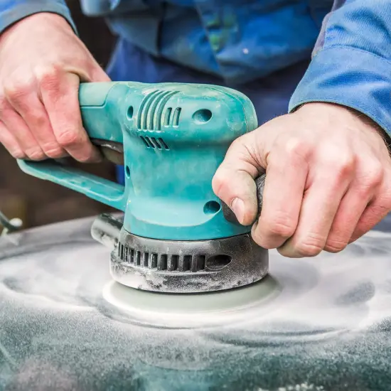 180 Grit - 5" Gold DA Sanding Discs - 8-Hole Pattern Hook and Loop - Box of 50 {5}