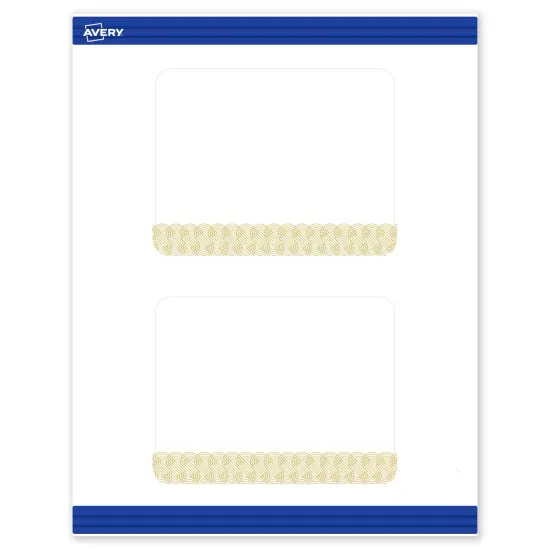 Avery Printable Rounded Corner Postcards with Sure Feed Technology, Pre-Printed Gold Lace Trim Pattern, Matte White, 4.25" x 5.5", Laser & Inkjet Compatible, 20 Total {1}