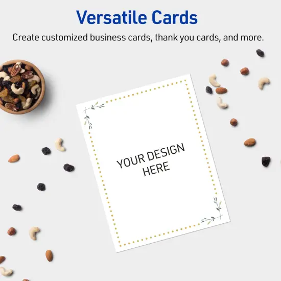 Avery Printable Rectangle Postcards, Gold Dots with Green Florals, 4" x 6", Matte White Rectangle Postcards, Laser/Inkjet, 20ct, Great for Postcards {6}