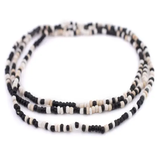 The Bead Chest Black & White Java Glass Seed Beads (4mm, 48" Strand) {3}