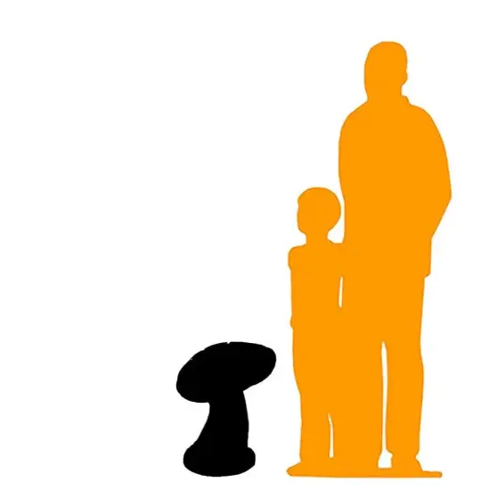 Pink Single Mushroom Stool Over Sized Statue {2}