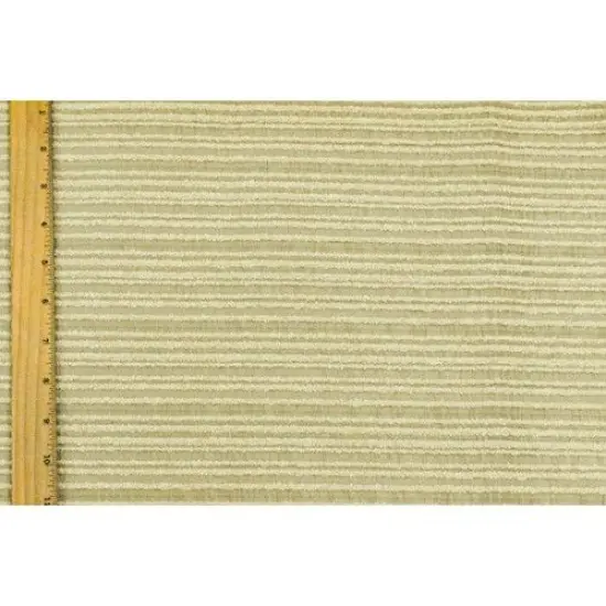 Cream Beige Boucle/Taffeta Striped Home Decorating Fabric By the Yard {3}