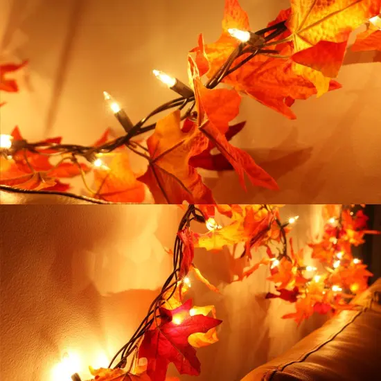 Fall Garland with Plug in String Lights - 50 Bulbs {3}