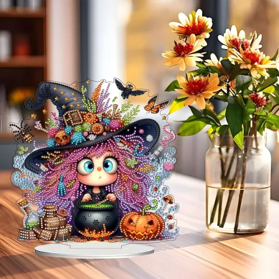 DIY 5D Tabletop Diamond Art Painting Kit (Halloween Witch) {2}