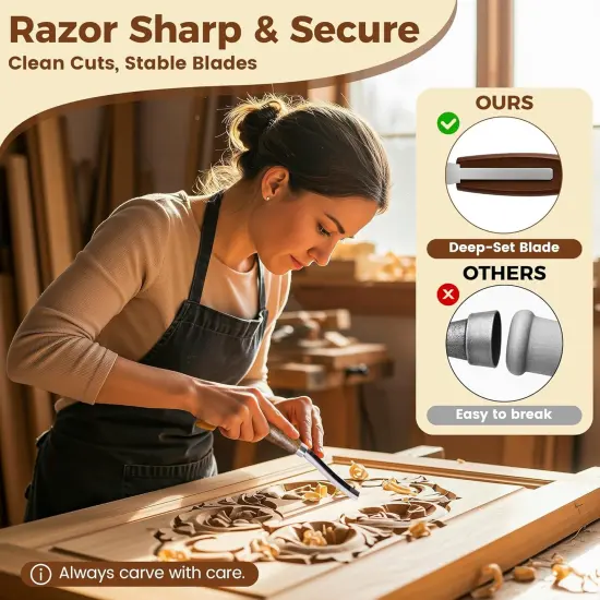 18PCS Wood Carving Kit for Beginners & Enthusiasts {3}