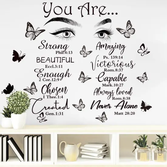 Inspirational Wall Stickers Eyelash Eyes Vinyl Wall Art - Black {2}