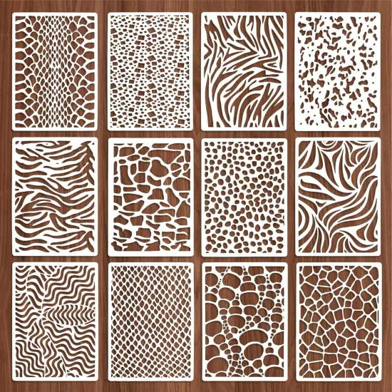 12 Pcs Stencils for Crafts Reusable, Texture Stencils for Painting, (8.27 x 5.9 Inch) {1}