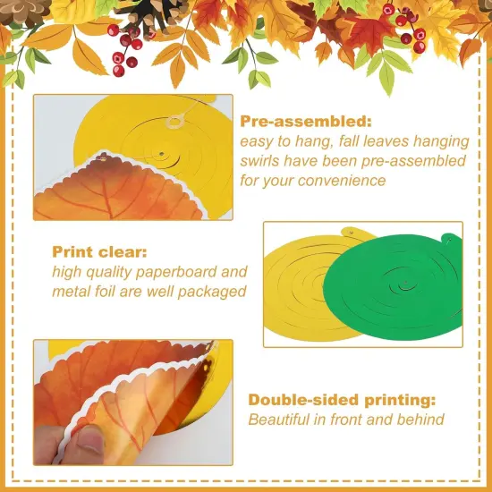 30 Pcs Fall Leaves Hanging Swirls Ceiling Decorations {4}