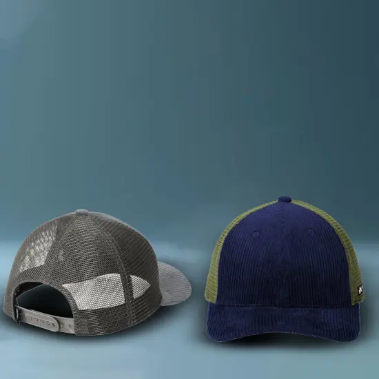 Limited Edition Spacecraft Conway Trucker Cap Structured Low Profile Corduroy Front Mesh Back Steel Gray/ White {2}