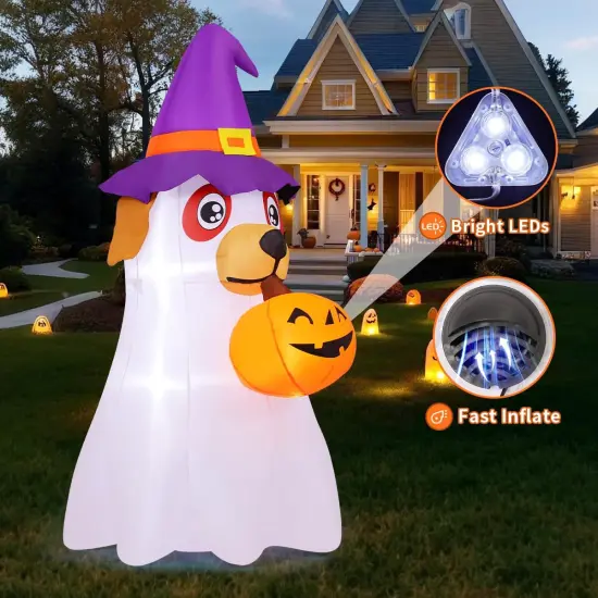6.2 FT Halloween Inflatables Dog Outdoor Decorations {3}