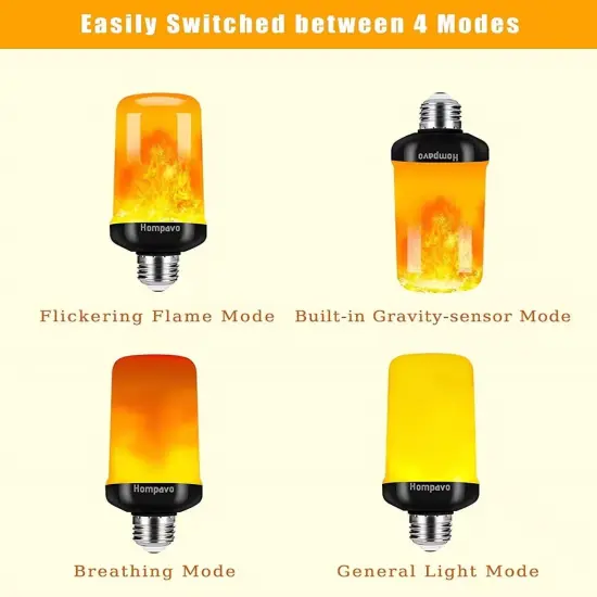 2 Pack LED Flame Light Bulbs - 4 Modes with Upside Down Effect {5}