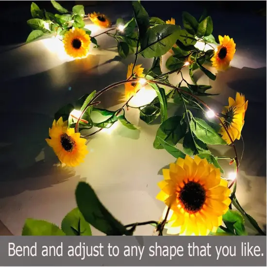 20 LED Artificial Sunflower Garland String Lights {2}