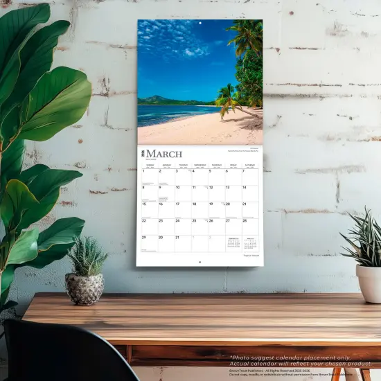 Tropical Islands | 2026 12 x 24 Inch (Hanging) Monthly Square Wall Calendar | Foil Stamped Cover | Plastic-Free {5}