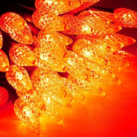 33ft 100 LED Black Wire Halloween C6 String Lights {3}