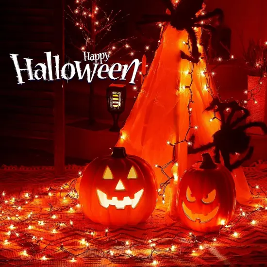 2 Pack Orange Halloween String Lights - 13FT, 50 LED {2}