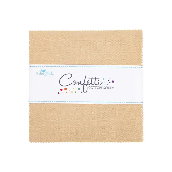 Confetti Cotton 5" Square Pack (Charm Pack / 5" Stacker) in Palomino byfor Riley Blake (5-120-PALOMINO-42) {1}