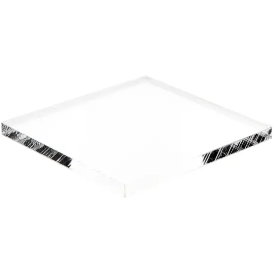 Plymor Clear Acrylic Square Standard-Edge Display Base, 3" W x 3" D x 0.25" H {2}
