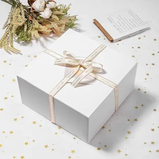 Gift Boxes with Lids 10x10x5 Inches 10 Pack Bridesmaid Proposal White Cardboard Gift Box for Presents, Christmas, Wedding, Graduation, Holiday, Birthday Craft Present Packaging {3}