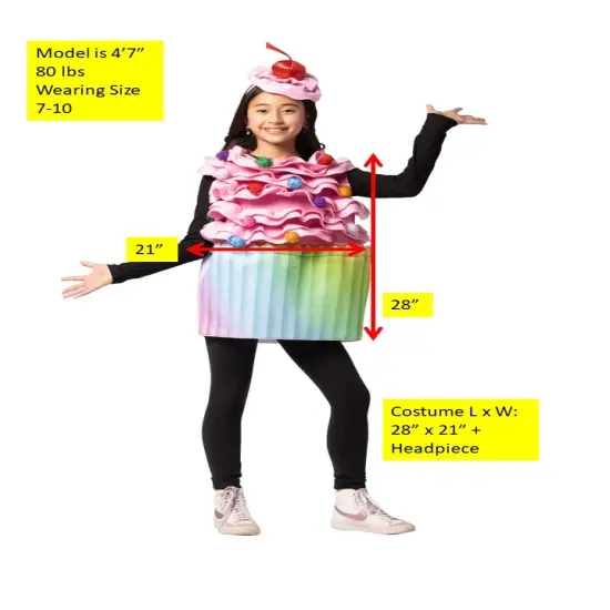 Ultimate Cupcake Kids Halloween Costume, Child Sizes 3-6 & 7-10 {4}