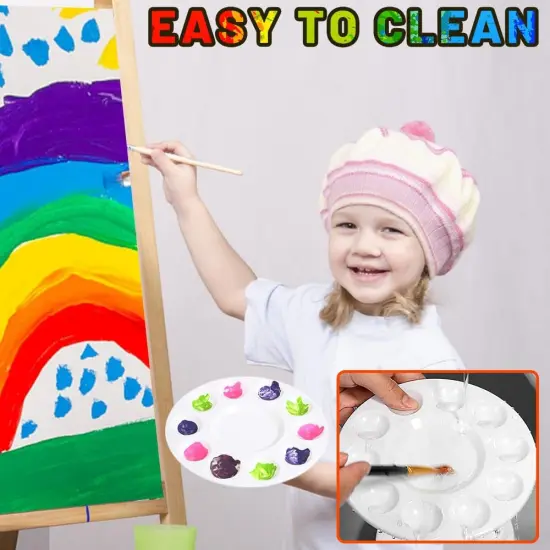 22pcs Art Paint Tray Palette Plastic Pallet for Kids or Pupils to Painting, DIY Craft,Play Party at Home, Kindergarten or School, White {1}