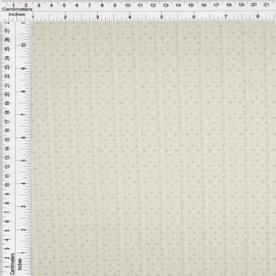 1 Yard Wave Knit Jacquard Solid Lace Fabric 185 GSM Polyester Spandex 58" Width OFF-WHITE {4}