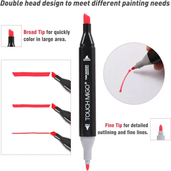 60 Colors Dual Tips Art Markers Set {3}