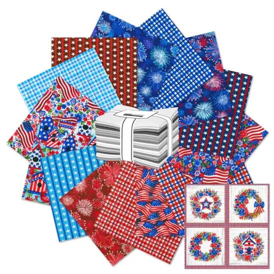 Independence Day Fat Quarter Bundle by Elena Vladykina for Robert Kaufman (FQ-2106-15) {1}